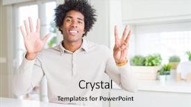  Presentation with home - PPT layouts with windows 8 - african american man at home background and a  colored foreground