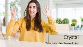  Presentation with arabian woman wearing hijab muslim - Slides enhanced with windows 8 - beautiful young woman wearing yellow background and a yellow colored foreground