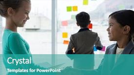  Presentation with shaking hands - Beautiful slide set featuring windows 8 - businesswomen shaking hands while businessman backdrop and a  colored foreground