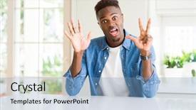  Presentation with african american mothers - Slide deck enhanced with windows 8 - handsome african american man background and a teal colored foreground