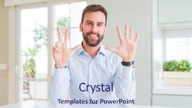  Presentation with eight - Beautiful presentation design featuring windows 8 - handsome business man showing backdrop and a sky blue colored foreground