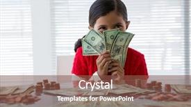  Presentation with how to be happy - Amazing PPT theme having windows 8 - happy girl holding currency while backdrop and a tawny brown colored foreground