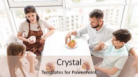  Presentation with breakfast children - Presentation consisting of windows 8 - photo from above of european background and a coral colored foreground