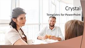  Presentation with man joined woman - Cool new slide deck with windows 8 - photo of happy man backdrop and a white colored foreground