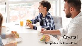  Presentation with family photo - Amazing slide set having windows 8 - photo of joyful family father backdrop and a soft green colored foreground