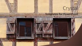  Presentation with old house - Beautiful theme featuring windows-and-wall-of-old backdrop and a lemonade colored foreground