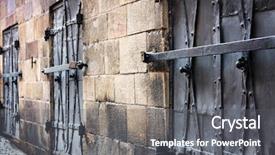  Presentation with windows - PPT theme having windows closed with iron shutter background and a gray colored foreground
