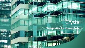  Presentation with tall building - Theme having windows in a tall building background and a teal colored foreground