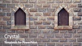  Presentation with castle wall - Slides featuring windows in the castle wall background and a  colored foreground