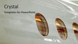  Presentation with private jet - PPT layouts consisting of windows of private jet background and a light gray colored foreground