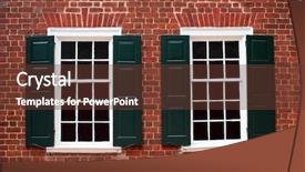  Presentation with windows - PPT layouts having windows on a building built background and a tawny brown colored foreground