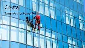  Presentation with wash - Presentation theme enhanced with windows on high office building background and a light blue colored foreground