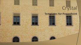  Presentation with windows - Cool new presentation theme with windows-on-old-stone-wall backdrop and a coral colored foreground