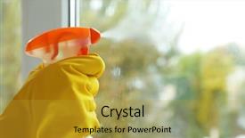  Presentation with china washing powder - Presentation theme consisting of windows pvc - cleaner washing window indoors closeup background and a  colored foreground