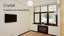  Presentation with pvc - Cool new presentation theme with windows pvc - empty living room interior backdrop and a soft green colored foreground