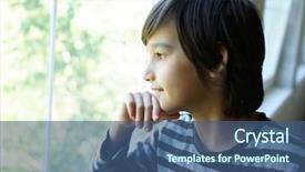  Presentation with home window frame - Presentation design featuring windows pvc - kid at home background and a  colored foreground