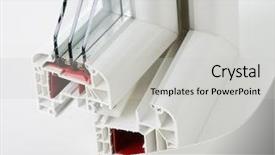  Presentation with construction company profile - Presentation featuring windows pvc - plastic window profile background and a light gray colored foreground