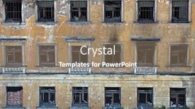  Presentation with burnt - Presentation theme with windows ruins of burnt modern background and a coral colored foreground