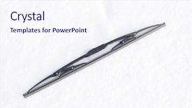  Presentation with wiper motor - Presentation theme having windscreen wiper on the snow background and a  colored foreground