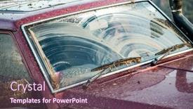  Presentation with windshield - Presentation design consisting of windshield-of-dirty-offroad-car background and a tawny brown colored foreground