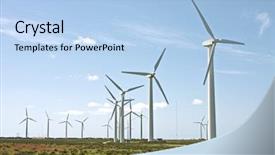  Presentation with tea fields - Colorful presentation theme enhanced with windturbines-in-the-fields backdrop and a light blue colored foreground