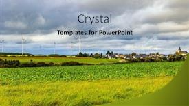  Presentation with suspension bridge - Presentation theme featuring windy-and-cold-autumn-day background and a light blue colored foreground