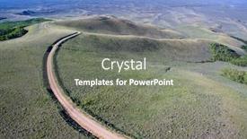  Presentation with river valley - Slides consisting of windy-back-country-road-aerial background and a gray colored foreground