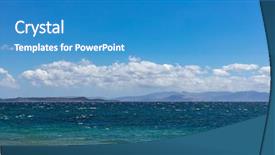  Presentation with stormy sea - Slides having windy beach and stormy sea background and a teal colored foreground