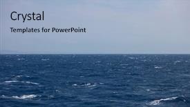  Presentation with stormy sea waves - Colorful theme enhanced with windy day stormy dark blue backdrop and a light blue colored foreground
