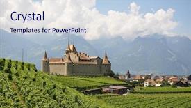  Presentation with zermatt switzerland the train track - Colorful PPT layouts enhanced with castle wine - chateau d'aigle among vineyards switzerland backdrop and a lemonade colored foreground