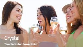  Presentation with summer celebration - Presentation design consisting of wine - summer holidays vacation and celebration background and a coral colored foreground