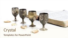  Presentation with bread - Audience pleasing slides consisting of wine and bread communion backdrop and a cream colored foreground