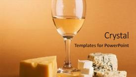  Presentation with wine cheese - Audience pleasing presentation theme consisting of wine and cheese over brown background still-life photo backdrop and a gold colored foreground