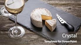  Presentation with wine cheese - Presentation theme enhanced with wine and cheese still life background and a dark gray colored foreground