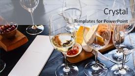  Presentation with wine tasting - PPT layouts enhanced with wine and cheese tasting background and a light gray colored foreground