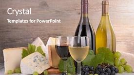  Presentation with wine cheese - Cool new PPT theme with wine and cheese backdrop and a coral colored foreground