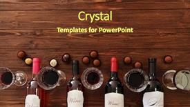  Presentation with chocolate wine - Audience pleasing presentation theme consisting of wine and chocolates on wooden backdrop and a tawny brown colored foreground