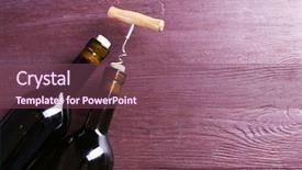  Presentation with corkscrew - Audience pleasing PPT theme consisting of wine and corkscrew on purple backdrop and a  colored foreground