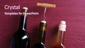  Presentation with corkscrew - Presentation design with wine and corkscrew on purple background and a  colored foreground