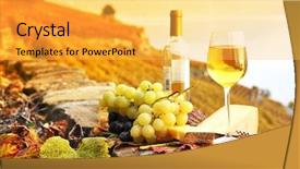  Presentation with grape - Cool new PPT theme with wine and grapes against geneva backdrop and a yellow colored foreground