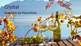  Presentation with switzerland - Presentation design consisting of wine and grapes against geneva background and a light blue colored foreground