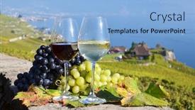  Presentation with switzerland - Colorful slide deck enhanced with wine-and-grapes-lavaux-switzerland backdrop and a light blue colored foreground