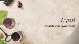  Presentation with red grey - Beautiful slide set featuring wine and grapes over grey backdrop and a lemonade colored foreground