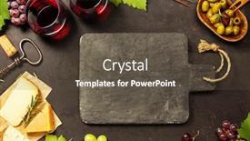  Presentation with wine green - PPT theme featuring olives black and green grapes background and a tawny brown colored foreground