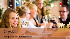  Presentation with parents and children - Cool new presentation theme with wine and water at christmas backdrop and a coral colored foreground