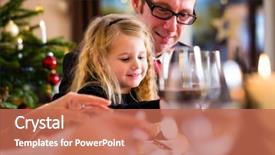  Presentation with children parents - Beautiful presentation theme featuring wine and water at christmas backdrop and a coral colored foreground