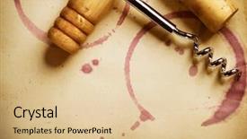  Presentation with vintage paper - Amazing theme having wine background wine cork corkscrew backdrop and a lemonade colored foreground