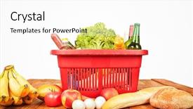  Presentation with wine store - Beautiful presentation design featuring wine bag - red basket from the store backdrop and a white colored foreground