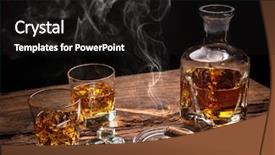  Presentation with cigar - PPT layouts consisting of wine bar - glasses of whiskey with smoking background and a dark gray colored foreground