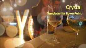  Presentation with miami - Presentation theme having wine bar - romantic date on restaurant rooftop background and a tawny brown colored foreground